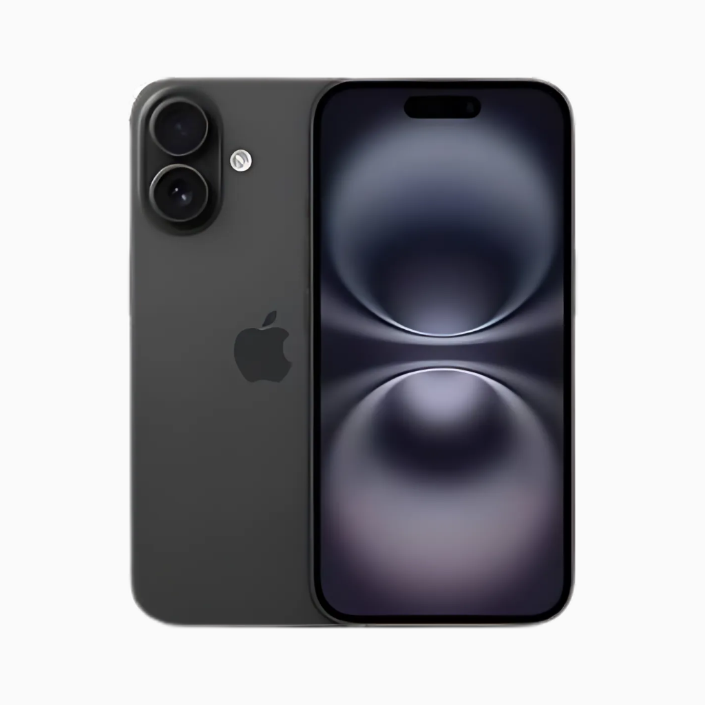 Smartphone CoinMobile Iphone 16 Plus noir avec double caméra arrière et écran bord à bord