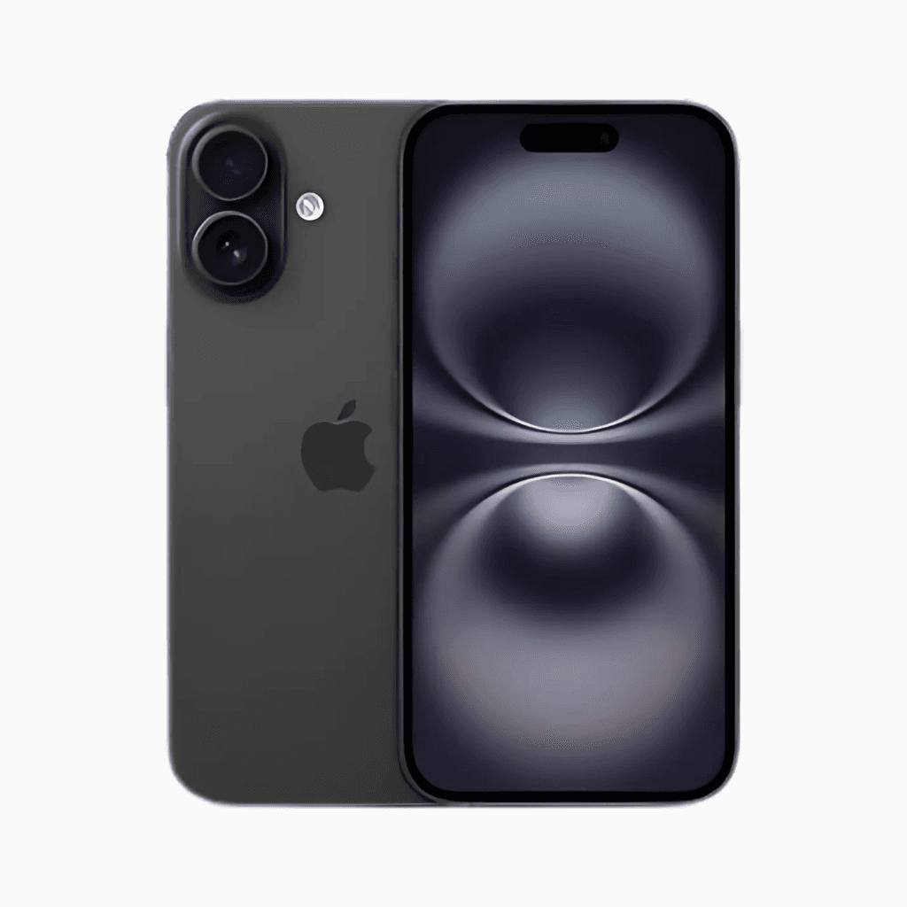 Smartphone CoinMobile Iphone 16 Plus noir avec double caméra arrière et écran bord à bord