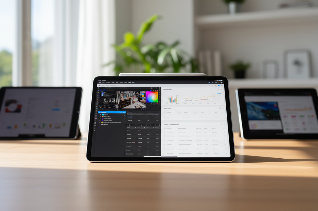iPad A16 affichant des graphiques et applications, idéal pour étudiants et passionnés de technologie