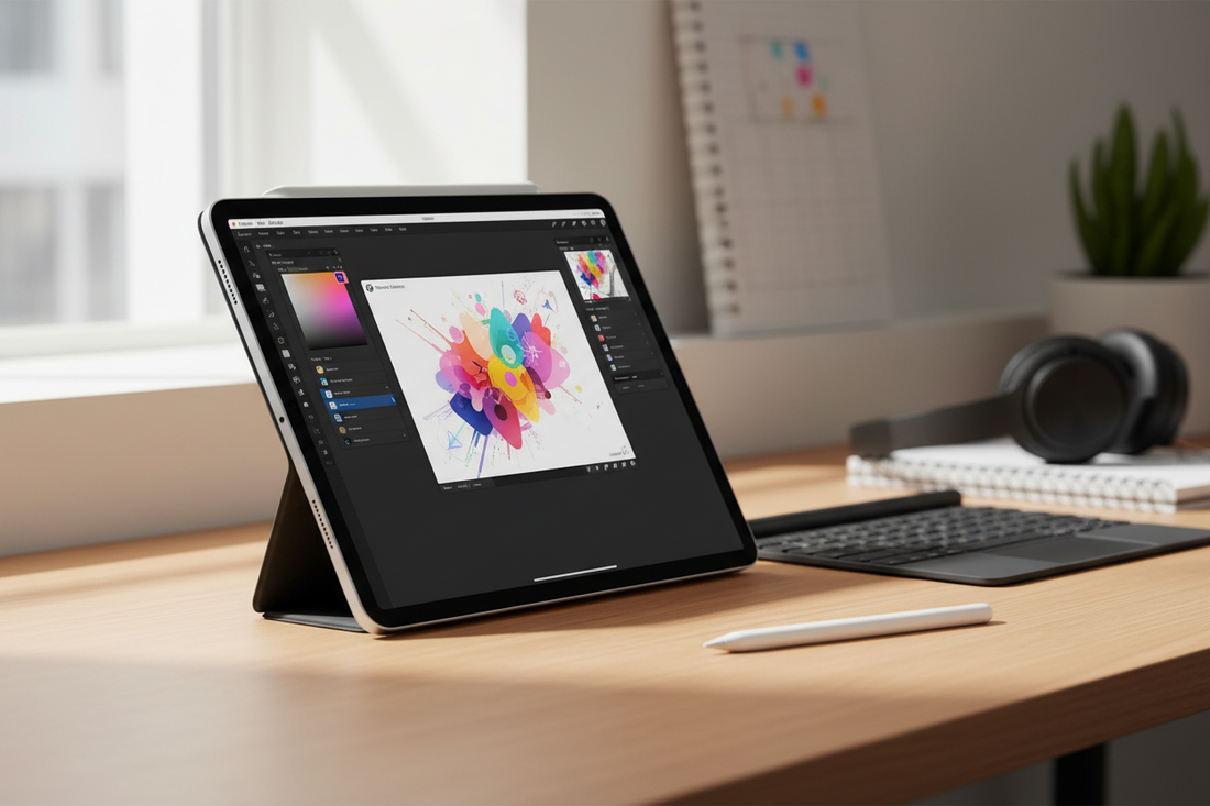 iPad a16 sur un bureau moderne, idéal pour les étudiants et passionnés de technologie à petit budget