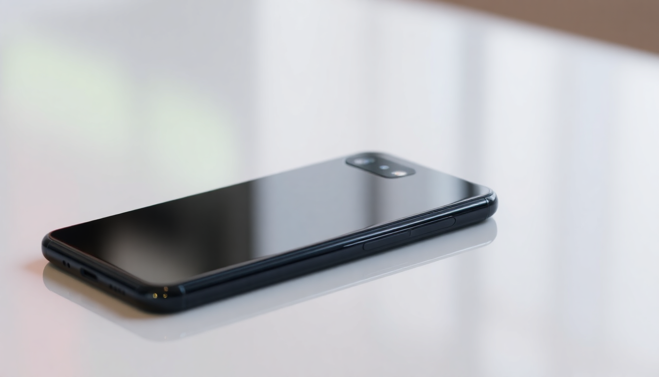 A sleek Google Pixel 7 smartphone on a reflective surface