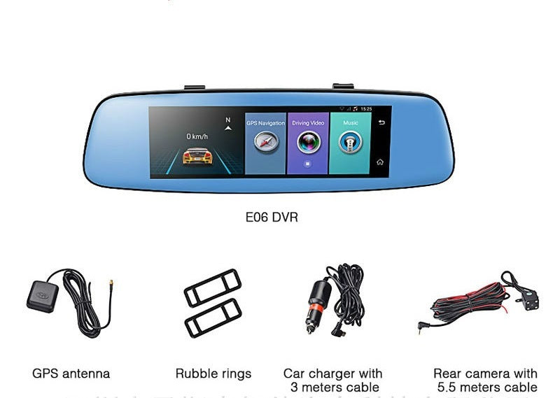 Rétroviseur Android 8 Pouces Dashcam 4G Cloud 1080P