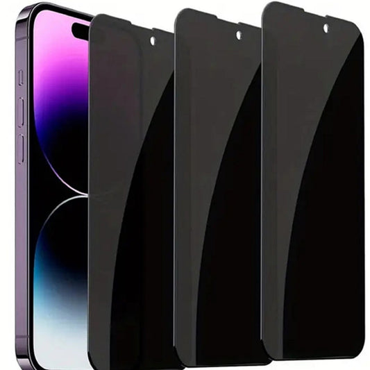 Black Anti-Spy Tempered Glass For iPhone
