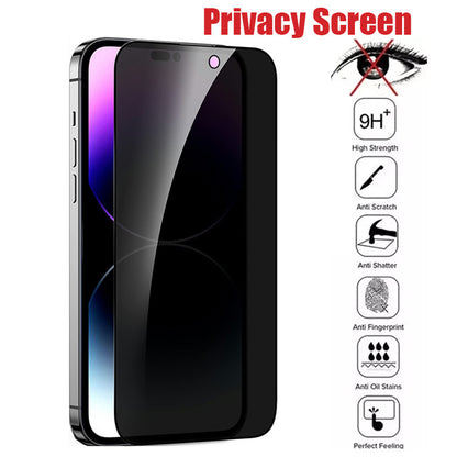 Black Anti-Spy Tempered Glass For iPhone