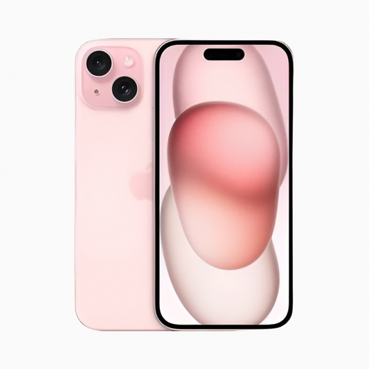 Smartphone Iphone 15 plus rose de CoinMobile avec grand écran et double caméra arrière