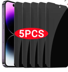 Black Anti-Spy Tempered Glass For iPhone