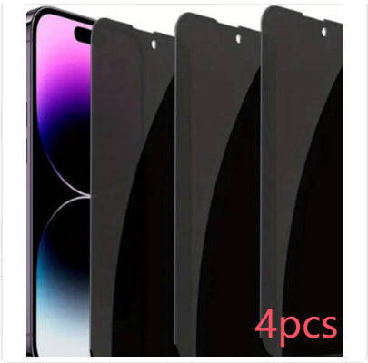 Black Anti-Spy Tempered Glass For iPhone