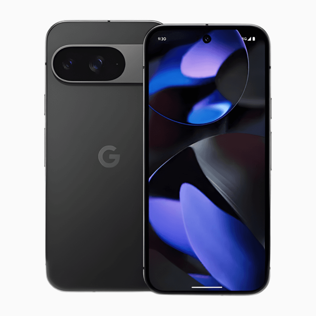 Smartphone Pixel 9 de CoinMobile avec écran tactile et design élégant en noir