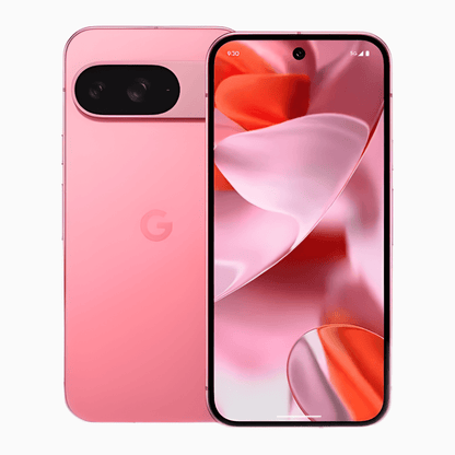 Smartphone Pixel 9 de CoinMobile avec un design élégant en rose et un écran vibrant.