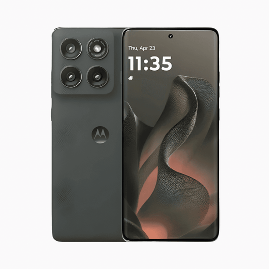 Smartphone Moto Edge avec écran tactile et design moderne en noir