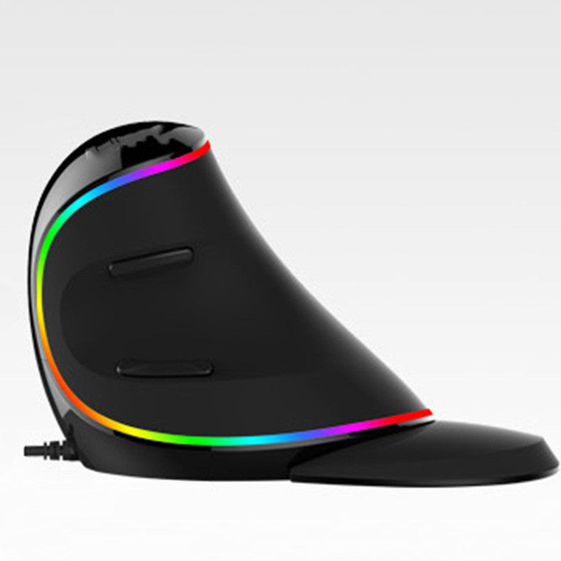 Souris ergonomique Jingqian avec éclairage LED RGB pour un confort optimal lors de l'utilisation